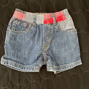 Chipie Blue Denim Kids Shorts with pink patch work